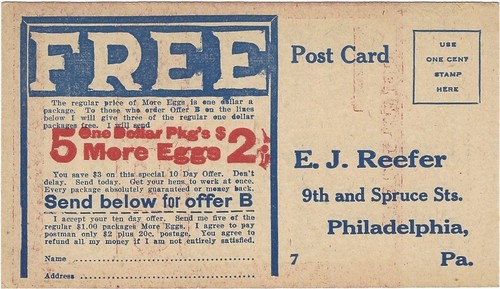 1920 advertising postcard - advertising,