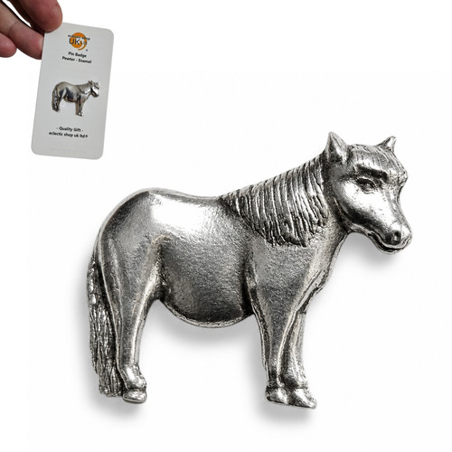 Broche cheval étain - broche, en