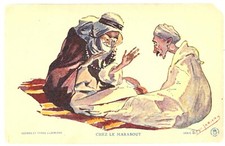 Chez Le Marabout Two People Postcard Color General de l'Algerie Algeria