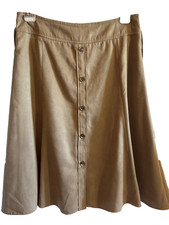 UN JOUR AILLEURS jupe aspect peau de pêche taille 46 camel