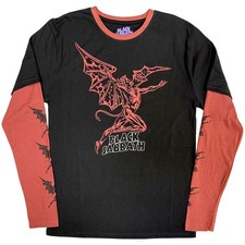 Black Sabbath - Red Henry & Wavy Logo - Black & Red Layered Longsleeve  t-shirt
