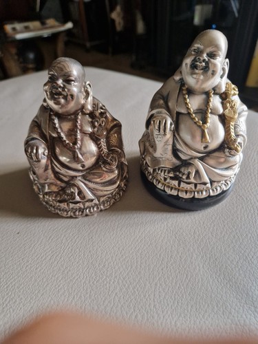 Deux bouddhas argent - en,