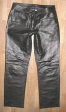 JCC - pour Femmes Jean en Cuir/ Pantalon en Cuir en Noir En Cuir Lisse Gr. 40