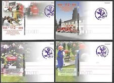 firefighters Poland 4 whole postage cancellation firefighter fire launcher 11/6/2000