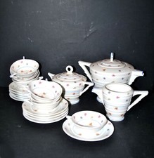 LIMOGES CHAPUS Tea Set ART DECO 1930 Porcelain 10 Cup Teapot