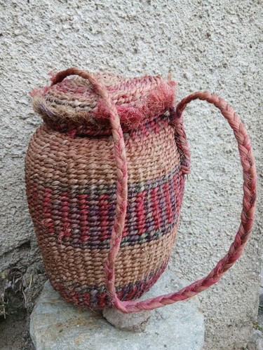 Rare sac besace vannerie - besace,
