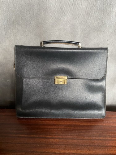 Ancienne sacoche cuir noir - cuir,
