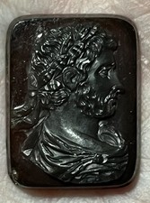 Très Beau Camee Intaille Empereur Trajan gravure Au Dos