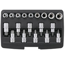 COFFRET 19 EMBOUTS ET DOUILLES TORX MALE T20 A T70 FEMELLE E10 A E24