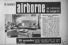 1955 AIRBORNE COMFORT AT SOFA BED SERVICE ADVERTISING
