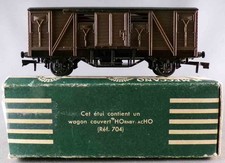 Hornby AcHo 704 Ho Sncf Covered Car 2 Axle Sliding Doors Green Box
