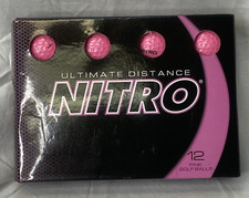 Nitro Golf Balls Ultimate Distance Pink  12 Balls Two Piece Tournament Construct