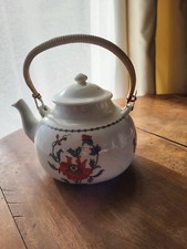 Vintage Limoges Aluminum Poppy Decor Paris Porcelain Teapot