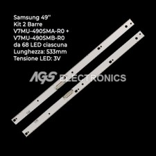 KIT 2 BARRES BANDES TV LED SAMSUNG BN96-42456A, BN96-42457A, UE49MU8000U