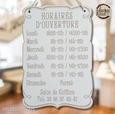 HORAIRES D'OUVERTURE Pancarte Café Panneau Magasin Porte Bois OUVERT FERMÉ 
