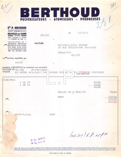 1956 berthoud belleville - ,