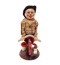 Vintage German Celluloid Tightrope Walker Balancing Clown Unicycle Toy FEWO FECO