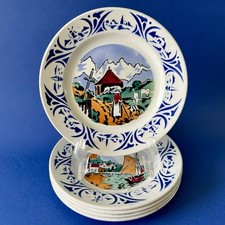 5 Assiettes à dessert anciennes Amandinoise St Amand Made in France vintage 18cm