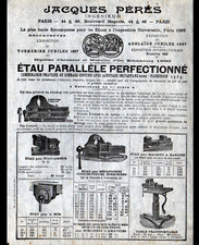 PARIS (X°) TOOLS / VAULTS perfected "Jacques PERES" tract period 1890