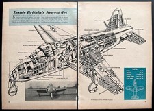 Gloster E.1/44 “Inside Britain’s Newest Jet” experimental 1948 cut-away graphic
