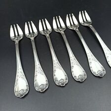 CHRISTOFLE - 6 SILVER METAL OYSTER FORKS MARLY model 