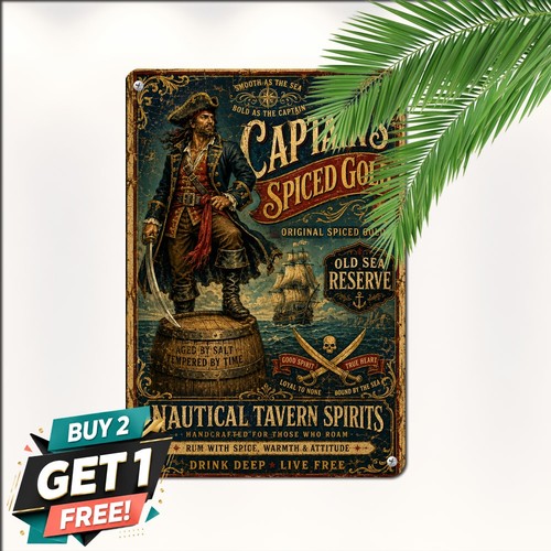 Funny spiced rum captain - rum, metal