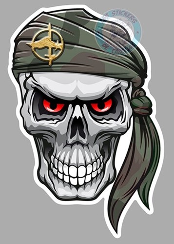 Sticker bandana skull commando - sticker,