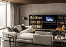 Minotti Hamilton sectional sofa by Rodolfo Dordoni and Poliform Italy tea table