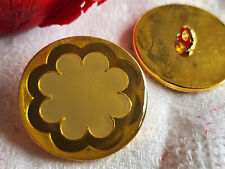 Vintage Haute Couture Button Collection Brown Enamel Metal 3.1cm Ref 5978