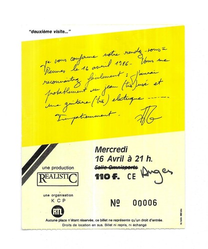 Rare ticket billet concert - /,