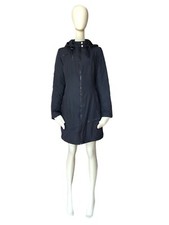COP COPINE Grey Front Zip Hooded Puffer Coat Size 38