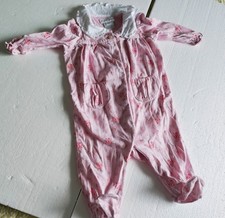 Ralph Lauren Baby Romper Footed Pajamas Size 3 Months Pink Floral Pony Logo...