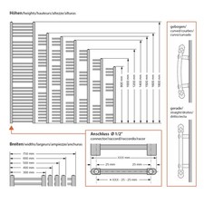 Sèche-serviettes électrique blanc / chrome / anthracite 300W 600W 900W 1200W