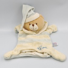 Doudou marionnette ours bleu