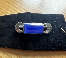 Antique Art Nouveau Solid Silver Dark Blue Stone Brooch Ref I486