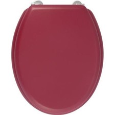 GELCO DESIGN Abattant WC Dolce - Charnieres inox - Bois moulé - Rouge cardinal