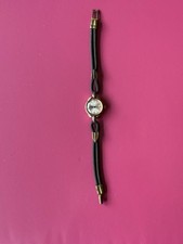 Vintage Ancre Lunette Plaque OR L 20 Microns Swiss Fond Acier Ladies Watch