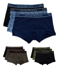 Boxer homme EMPORIO ARMANI, lot de 3 pièces, élastique apparent, coton élastiqué