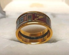 Authentic MICHAELA FREY WILLE Ring  Geometric Pattern VINTAGE Rare Design Size 5