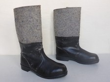 Ancienne Bottes de Feutre D'Hiver DDR Nva Sapeurs-Pompiers Cuir Gr. 28