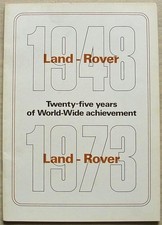 LAND ROVER 25 YEARS OF WORLDWIDE ACHIEVEMENT Publicity Brochure 1948-1973 #R924