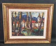 Tableau huile Le Clocher de