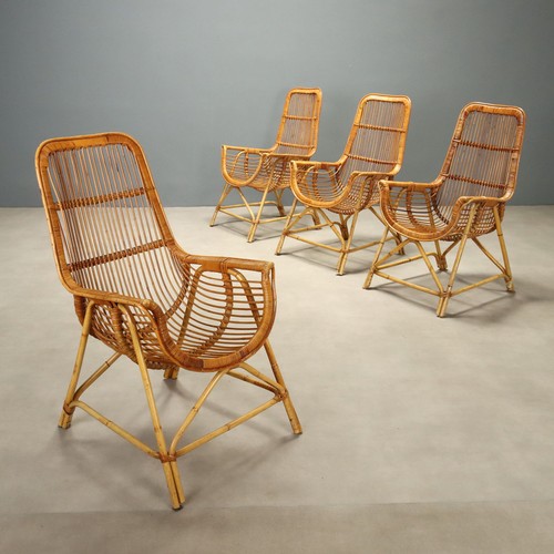 Fauteuils vintage bambou - vintage, rotin