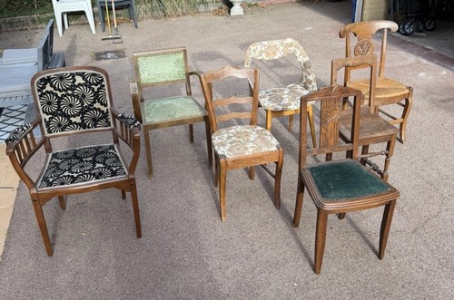 Lot chaises anciennes - chaises,