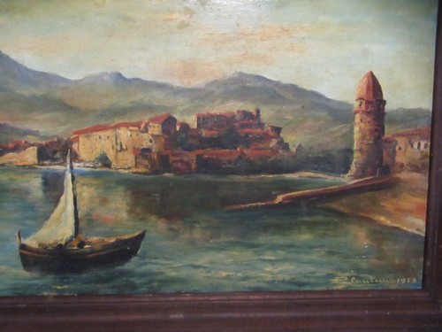 Collioure huile sur panneau - collioure.,