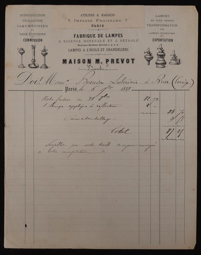 Facture paris 1878 - facture,