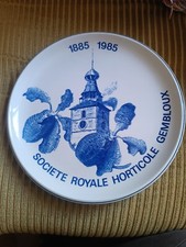 Assiette boch la louvière Société Royale Horticole Gembloux Centenaire 1885 1985