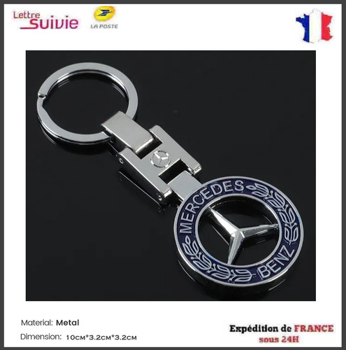 Porte clé mercedes - porte, métal