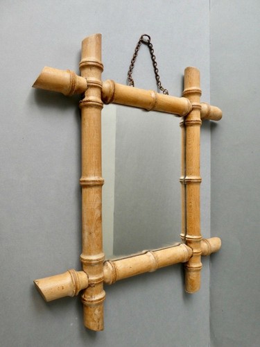 Petit miroir ancien bambou - miroir,