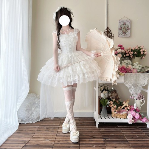 Lolita bow ruffle jsk dress - lolita,